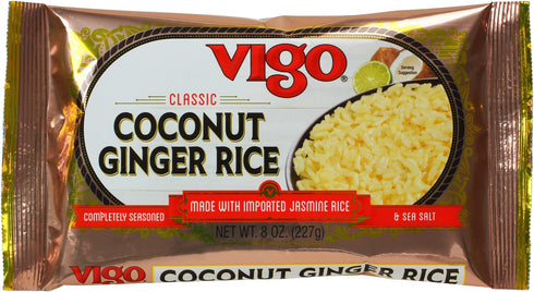 Vigo Authentic Coconut Ginger Rice, Imported Jasmine (Coconut Ginger, 8 Ounce (Pack