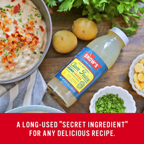 1 1 Snow's Whole Clam Bundle - Bottle Juice and Can Whole Clams for Chowders, Soups, and Stews