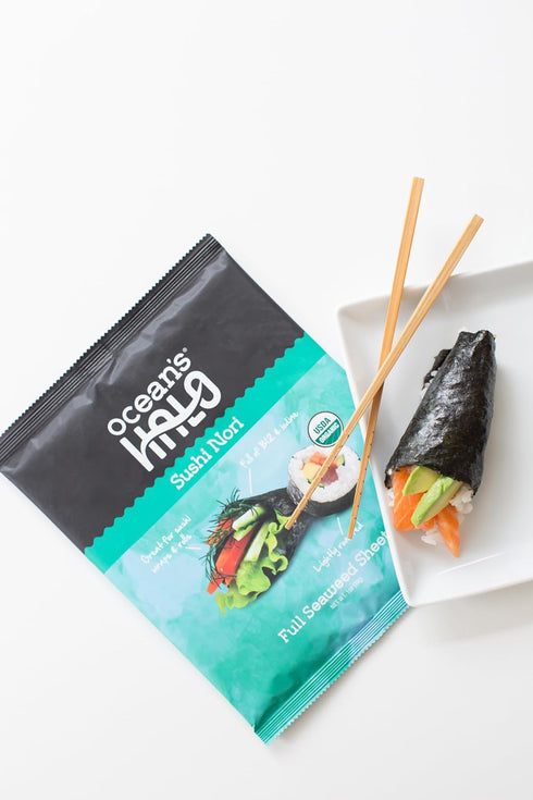 5 Pack, Ocean's Halo Organic Sushi Nori, Vegan, Perfect for Rolls and Wraps