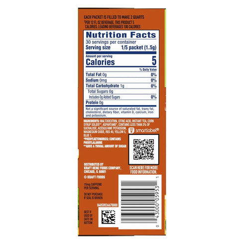 12-Quart 1.56-Ounce (Pack 10) Crystal Light Sweet Tea Drink Mix, Canister