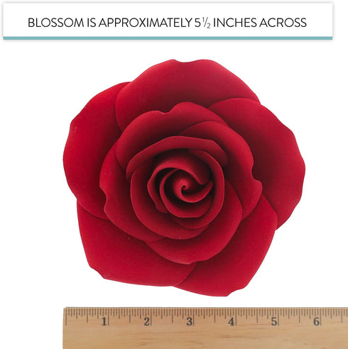 5 inch 1 Count Global Sugar Art Rose Sugar Cake Flowers Jumbo Deep Red, by Chef Alan Tetreault