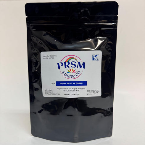 PRSM Sugar Co, LLC PRSM Sugar Co Royal Blue Confectioner's AA Sugar, Dye Free, 14 Allergen
