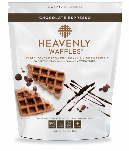 Heavenly Waffles Mix, Chocolate Espresso, 11g Protein, Yogurt Based, Healthy and Nutritiously