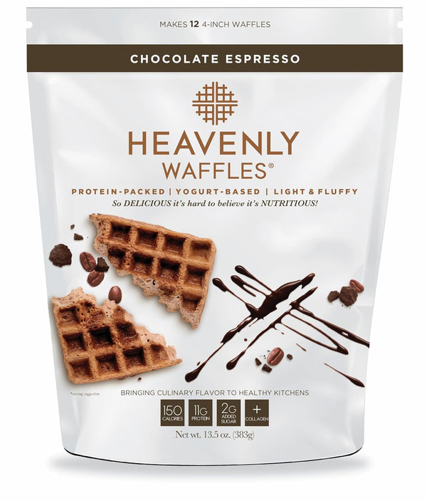 Heavenly Waffles Mix, Chocolate Espresso, 11g Protein, Yogurt Based, Healthy and Nutritiously