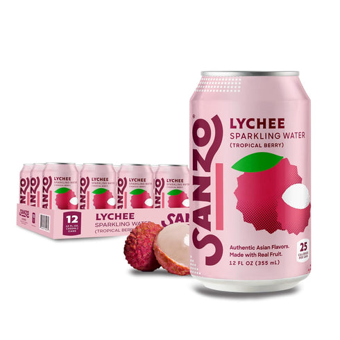 Sanzo Flavored Sparkling Water - Tropical Berry Seltzer (Lychee) - Low Calorie