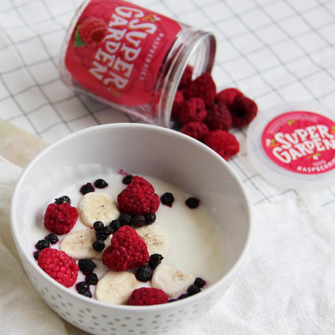 Super Garden Freeze Dried Raspberries, 0.88oz | 100% Pure Raspberry | No Added Sugar | Perfect for Snacking, Topping,
