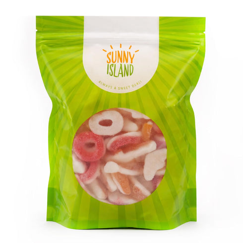 Gummy 2-Pound Gummy Peach Rings, Sharks | Bag | Candy Mix | Sweet & Sour Peach Candy for Goodie Bags & Themed Party