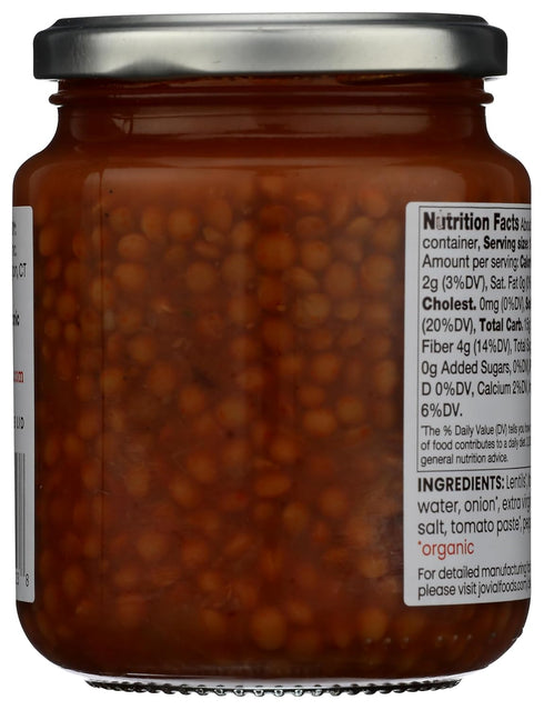 12 OZ JOVIAL Organic Italian Lentils & Tomatoes