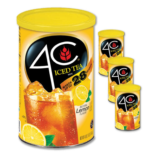 4C Powdered Drink Mix Cannisters, Lemon Tea, 28 Quarts, Family Sized Cannister,