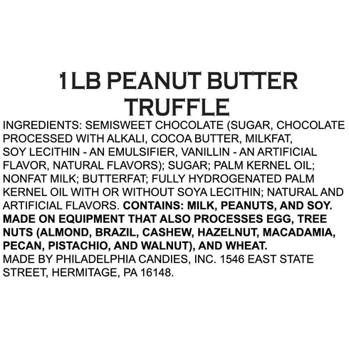 1 lb Philadelphia Candies Dark Chocolate Peanut Butter Truffles Net Wt