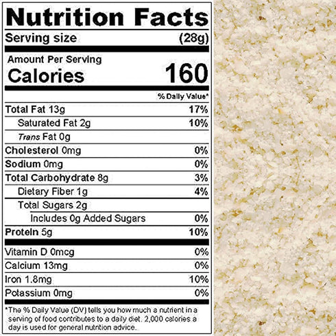 Packed 1 lb. (16oz) Cashew Fresh Raw Flour, All Natural, in Resealable Bag, Kind to your Body, High in Protein, Almond