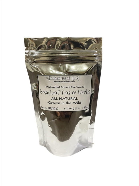 Reiki Charged Alkaline Master Tea, Loose Leaf Dried Herbs, Burdock, Dandelion Root, Elderberry, Blessed Thistle, 2.25
