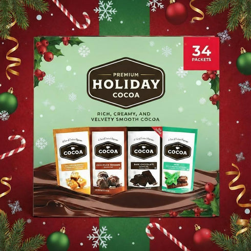 Generic Premium Holiday Hot Cocoa Mix Variety Pack, 34 Count Single Serve Packets