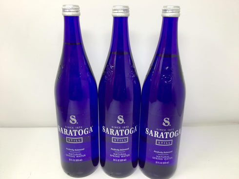 28oz (Pack 3) Saratoga Still Natural Spring Water, Glass Bottle