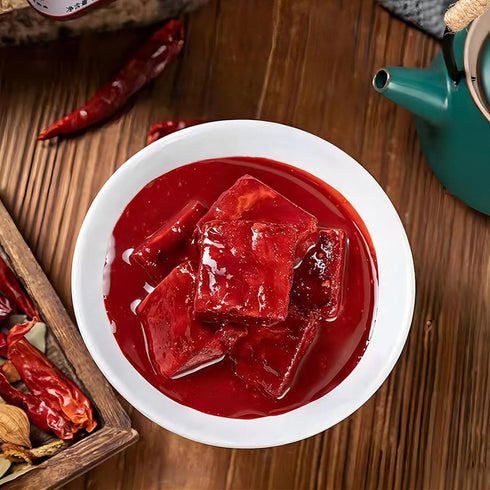 TOEISUXA 340g/11.99oz, (1pc) Red Fermented Bean Curd, Chinese Red Bean Curd, Fermented Tofu Cubes for Hot Pot