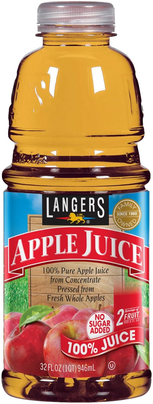 by Langers Langers 100% Juice, Apple, 32 Fl Oz (Pack of 12)