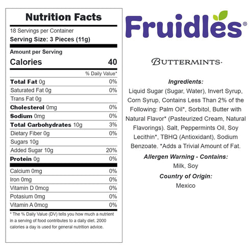 Fruidles Superhero Buttermints Candies, Fat-Free After Dinner Mints, Kosher Certified, Individually Wrapped (55 Pieces)
