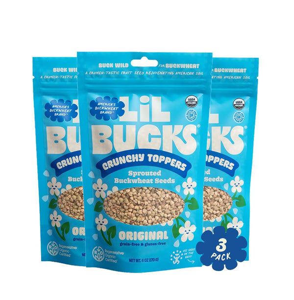 Lil Bucks Sprouted Regeneratively Grown Buckwheat Seeds Paleo Cereal, Gluten-Free Granola, High