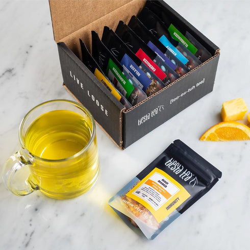 8 Set, 80 Pack 8 Tiesta Tea - Top Favorites Sampler Loose Leaf, Up to Cups, High to No Caffeine, Hot & Iced, Tea