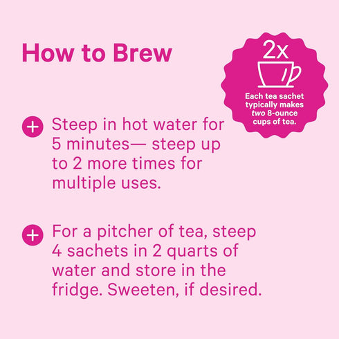 Pink Stork Labor Prep Tea, Organic Red Raspberry Leaf with Chamomile and Rosehip, 15 Sachets - Caffeine-Free