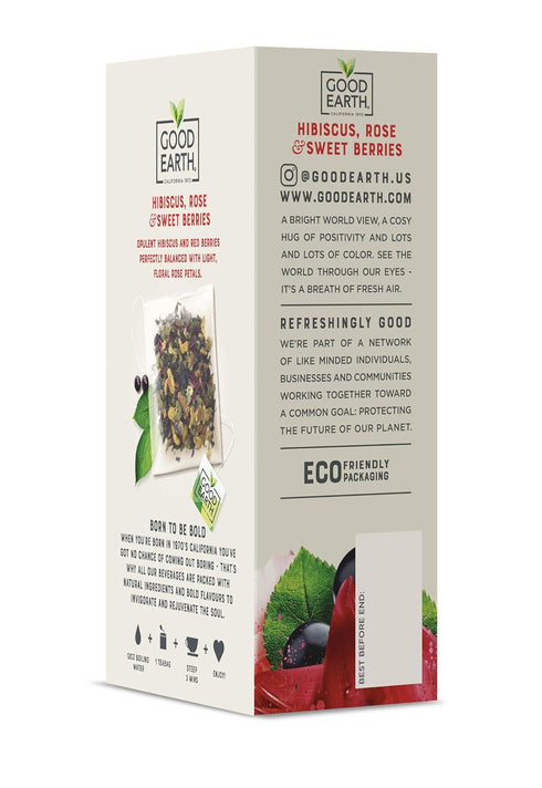 Preservatives,15 Count (Pack 10) Good Earth Sensorial Blend Flavored Herbal Tea Hibiscus, Rose and Sweet Berries, No