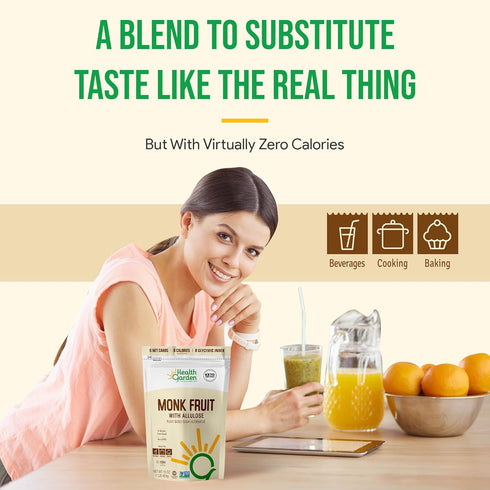 2.5lb Health Garden Monk Fruit with Allulose Sweetener - Natural Plant-Based Sugar Alternative with Zero Calories