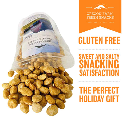 (24oz) Oregon Farm Fresh Snacks Toffee Peanuts - Sun-Baked Sweet Covered in Toffee - Locally Made Butter Snack - All