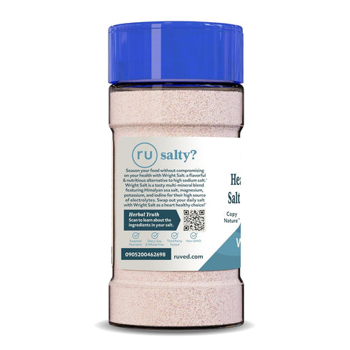 Ruved Wright Salt, 8.4 Ounces, Flavorful Alternative Salt, Healthy Himalayan Pink Electrolyte Rich Multimineral Blend