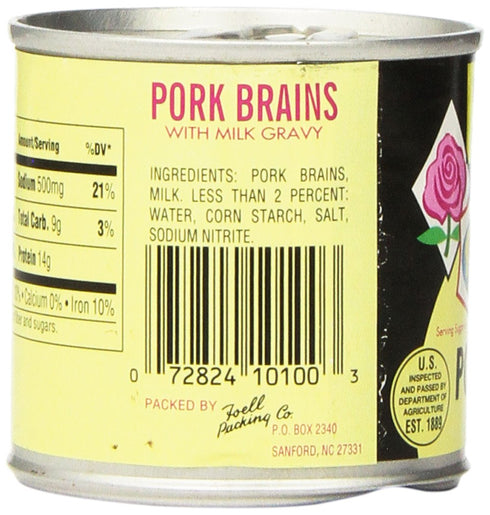 Rose 5 (4 Pack) Pork Brains with Milk Gravy Ounce Cans Cans Per