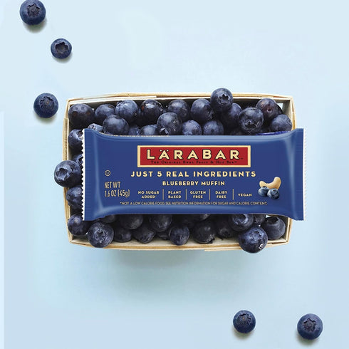 Pack 18 Count (1.6 oz LARABAR Fruit & Nut Bars Variety Each), Blueberry Muffin Lemon Apple Pie, Vegan Gluten Free Dairy