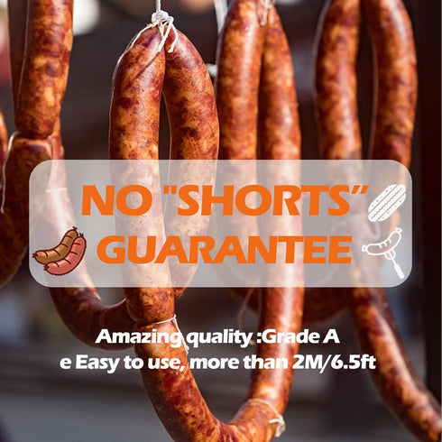 '-10M/32ft,36-38mm Natural Hog Sausage Casing, Edible Casings for Sausage Making, Grade A, Great for Snack Sticks
