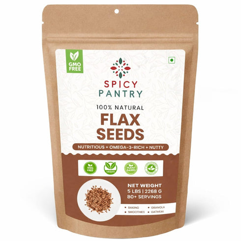 SPICY PANTRY Flax Seeds 12 oz Whole or Ground Linseeds for Smoothies,