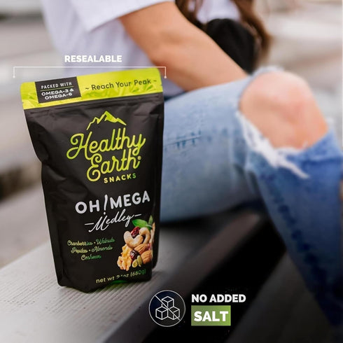 (Omega-3 Omega-6) Mixed Nuts Unsalted | Trail Mix | Trail Mix without Peanuts | Gourmet Snacks, Protein Snacks, Gluten