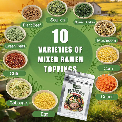 UWE KOETTER 6.34oz 10 Mixed Dried Ramen Toppings, Mixed Dehydrated Vegetables&Ingredients for Instant Noodles & Miso