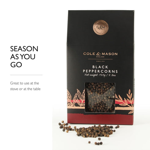 5.3 oz Cole & Mason Gourmet Spice Refill Box - Pairs Well with Chicken, Beef, Pork and More - Peppercorn for Pepper