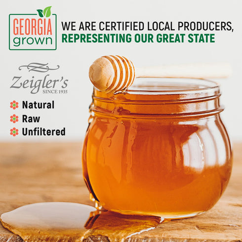 32 oz Zeigler's Local Georgia Award Winning Honey All Natural, Pure, Raw, & Unfiltered Georgia Honey, Squeeze Bottle