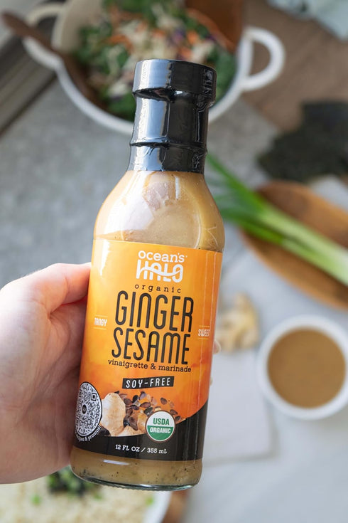 12 oz, Ocean's Halo Organic Ginger Sesame Vinaigrette & Marinade, fl Soy-free