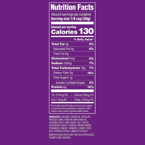 6 (Pack 4) Saffron Road Organic Crunchy Chickpea Snacks-Gluten Free, Non-GMO, Halal, Kosher, Vegan (Bombay Spice, Ounce