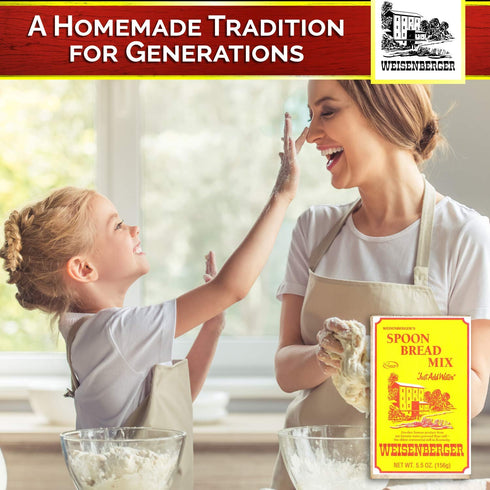 Weisenberger Spoon Bread Mix, Authentic Southern Style Corn Bread Mix, 5.5 Oz, Non-GMO Cornmeal