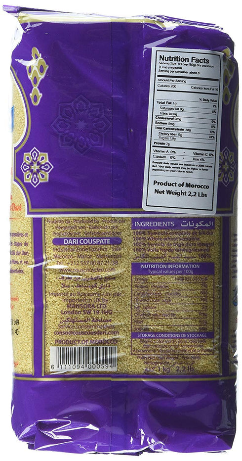 Dari 2.2 (1.0 Premium Moroccan Couscous (Whole Wheat), Pound Kg)