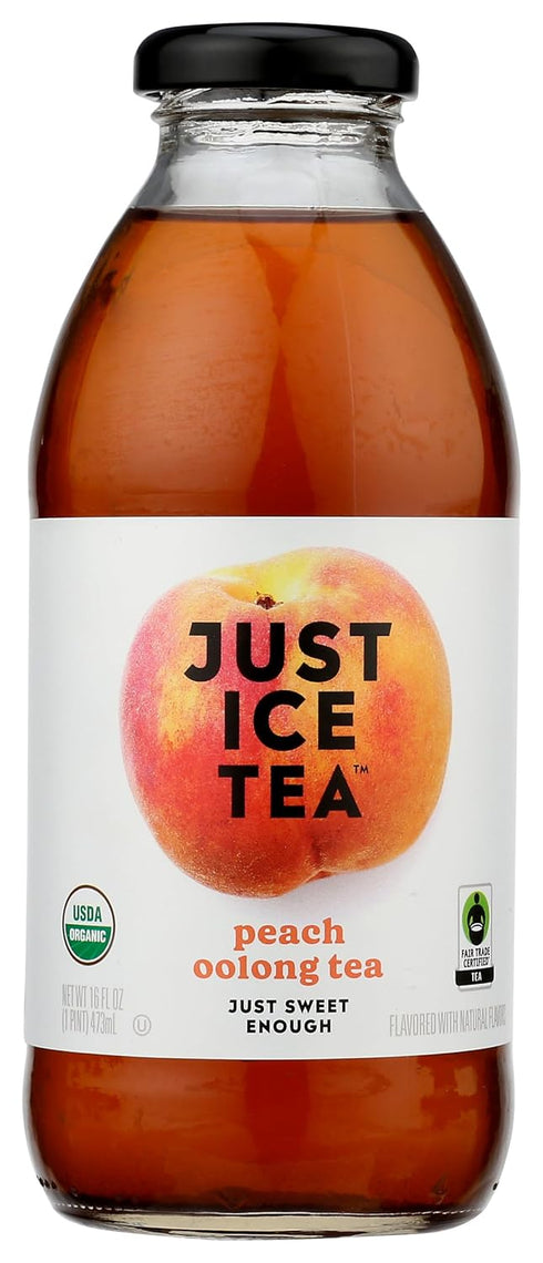 Eat The Change Just Ice Tea Organic Peach Oolong Tea, Kosher, 16 Fluid Ounces (Pack