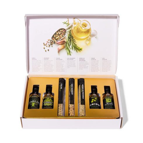 Set, 4 3 Set 7 Thoughtfully Gourmet, Olive Oil Spice Infusion Gift Premium Cold Pressed Extra-Virgin Olive Oil from
