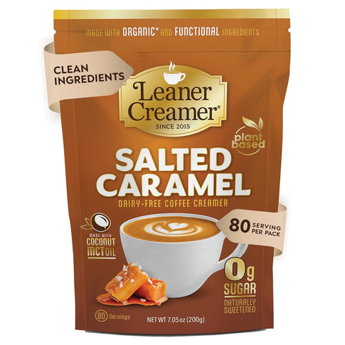 Leaner Creamer Plant-Based Coffee Creamer with MCT Oil, 0g Sugar, Keto Friendly,