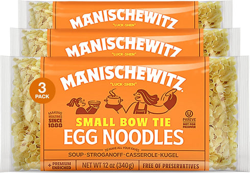 Manischewitz Small Farfalle Pasta | Small Bow Tie Egg Noodles, 12oz (3