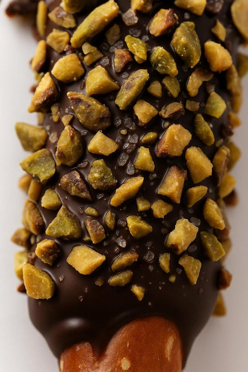 The Brittle Box Candy Co. 16 Pack Pistachio Chocolate Covered Pretzel Rods Hand-Dipped, Made Fresh to Order