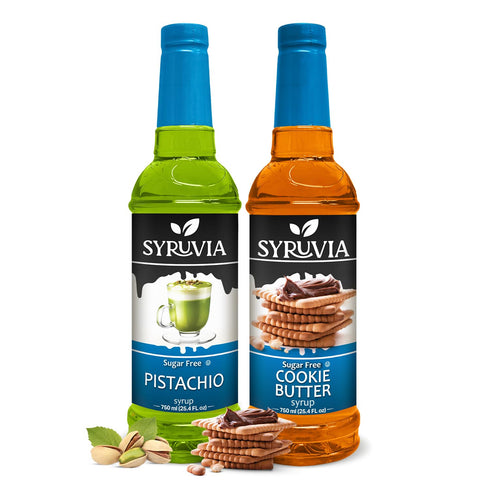 Syruvia Sugar-Free Cookie Butter & Sugar-Free Pistachio Syrup - 25.4 fl oz.