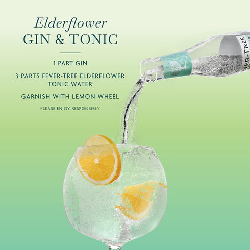 163.2 Oz Fever-Tree Tonic Water Glass Bottles, Elderflower, Fl