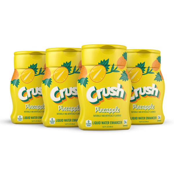 Crush Pineapple Liquid Water Enhancer - New, Better Taste! (4 Bottles, Makes 96 Flavored Water Drinks)