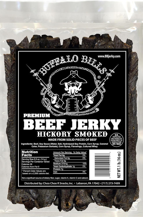 Buffalo Bills 16oz Premium Hickory Beef Jerky Pieces (hickory smoked jerky in
