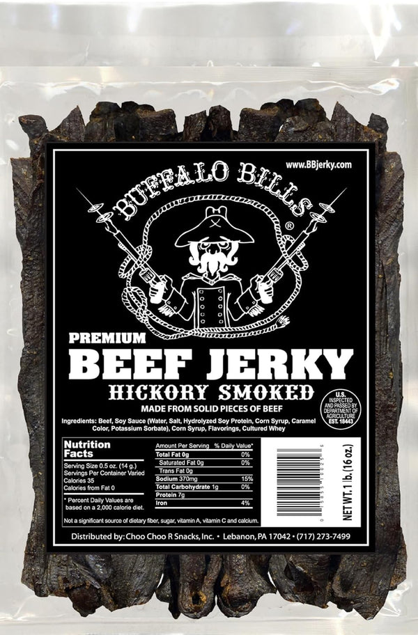 Buffalo Bills 16oz Premium Hickory Beef Jerky Pieces (hickory smoked jerky in